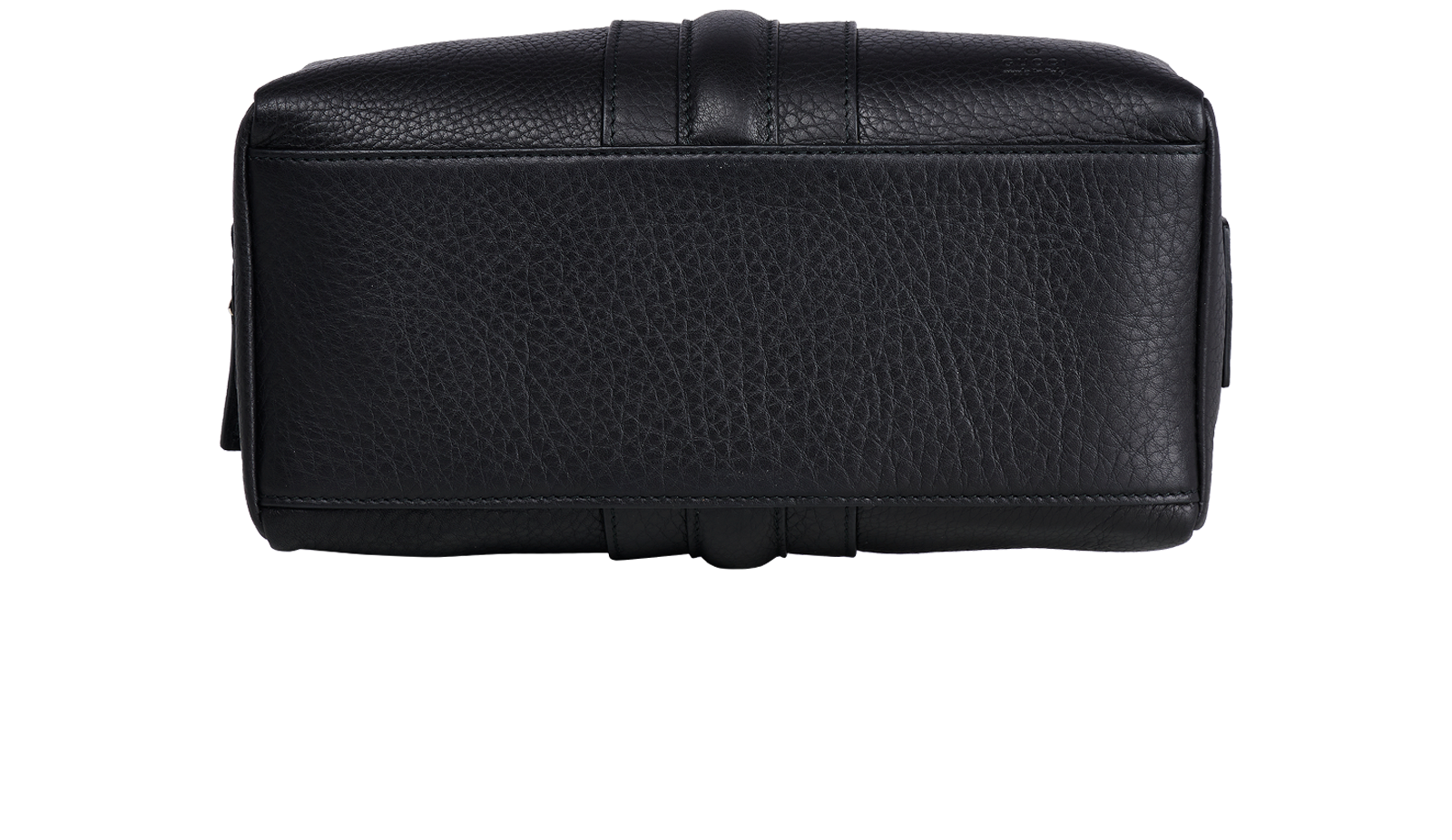 Gucci Logo Embossed Cosmetic Pouch, &pound;320, Accessories, Black, Leather, Top view
